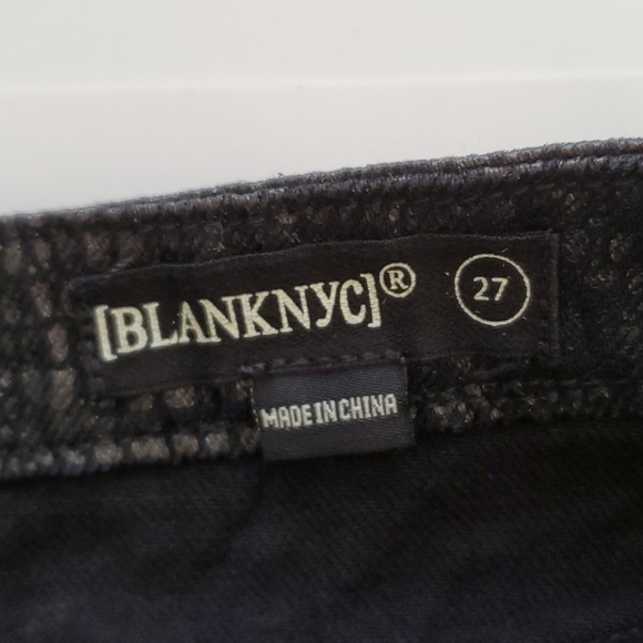 BLANKNYC denim metallic snake print raw hem mini skirt - Picture 7 of 10